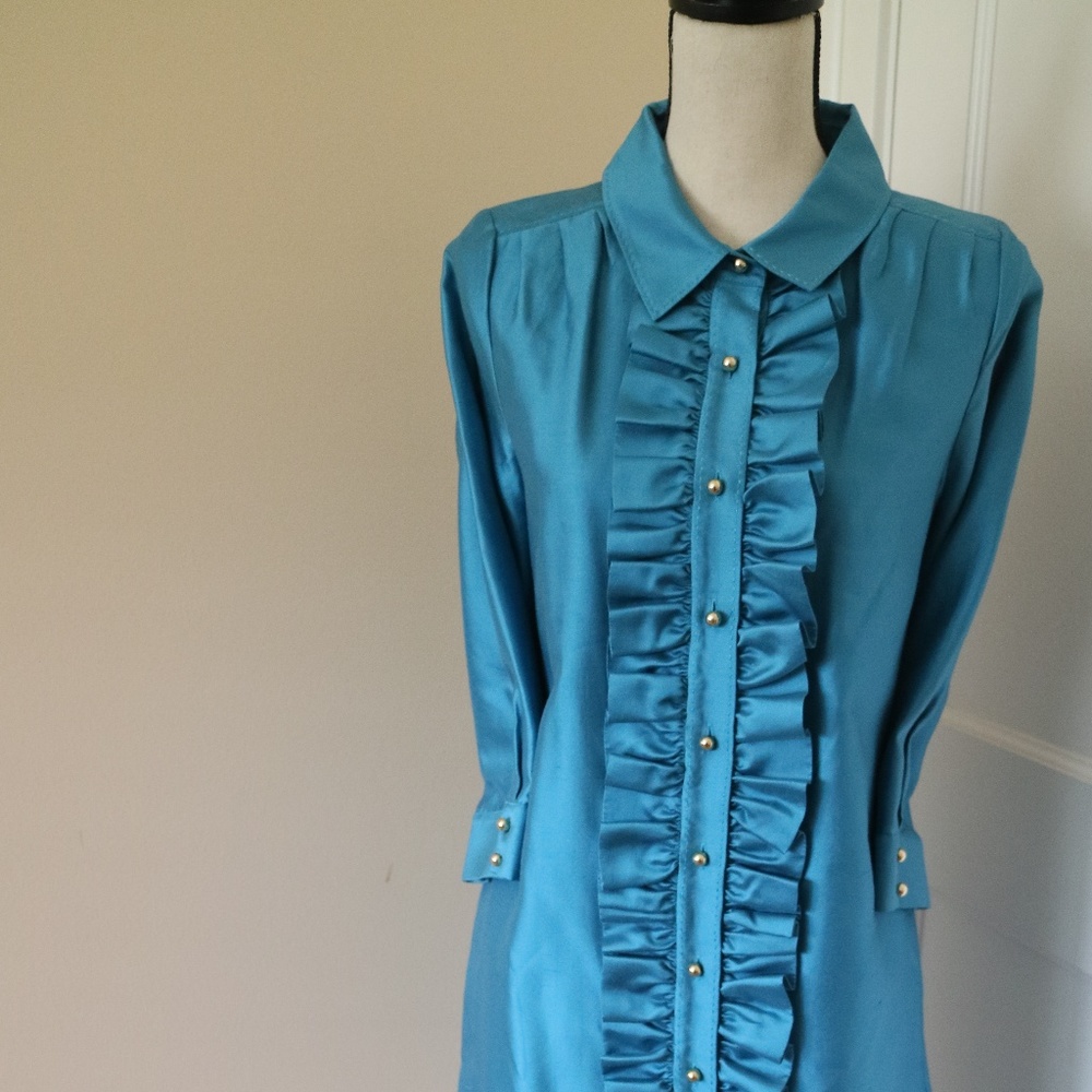 Kate Spade Bethanne Ruffled Shirt Dress (Like new)